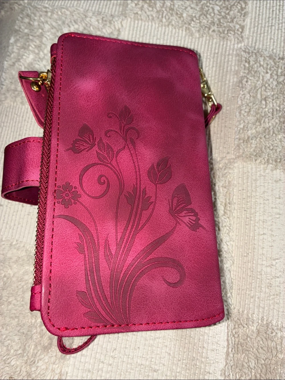 Stylish Floral Wristlet Phone Case - Pink iPhone 16e
